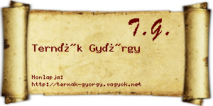 Ternák György névjegykártya